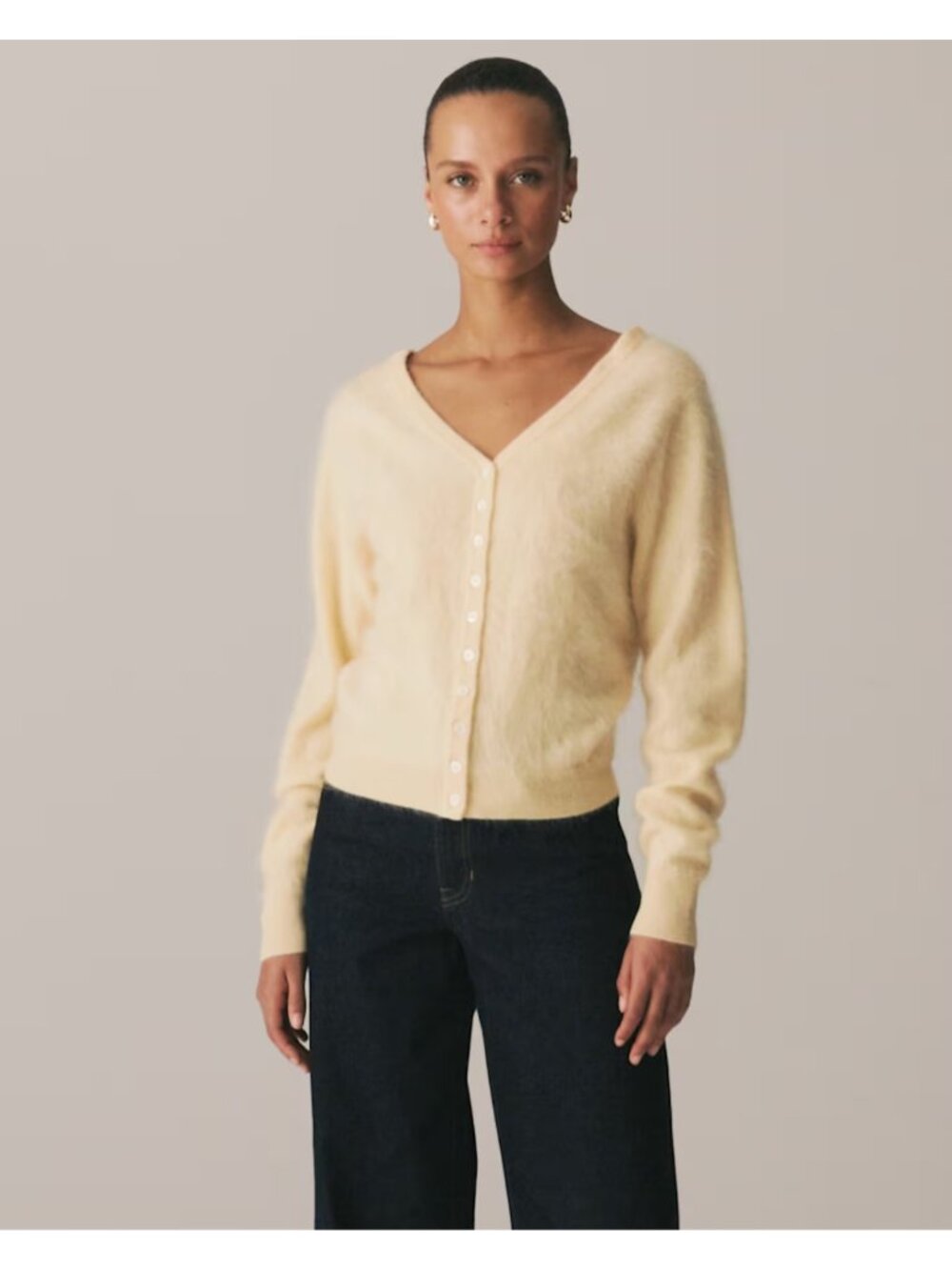 NWT J.Crew Brushed Cashmere Relaxed-fit Reversible Cardigan in Sunny Yellow S
